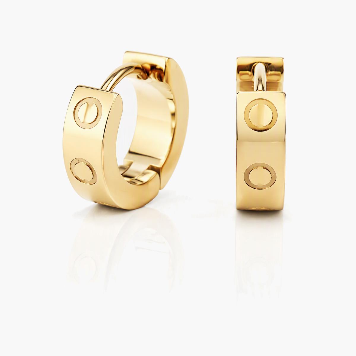 Minimalist Circle Disc Huggie Earrings