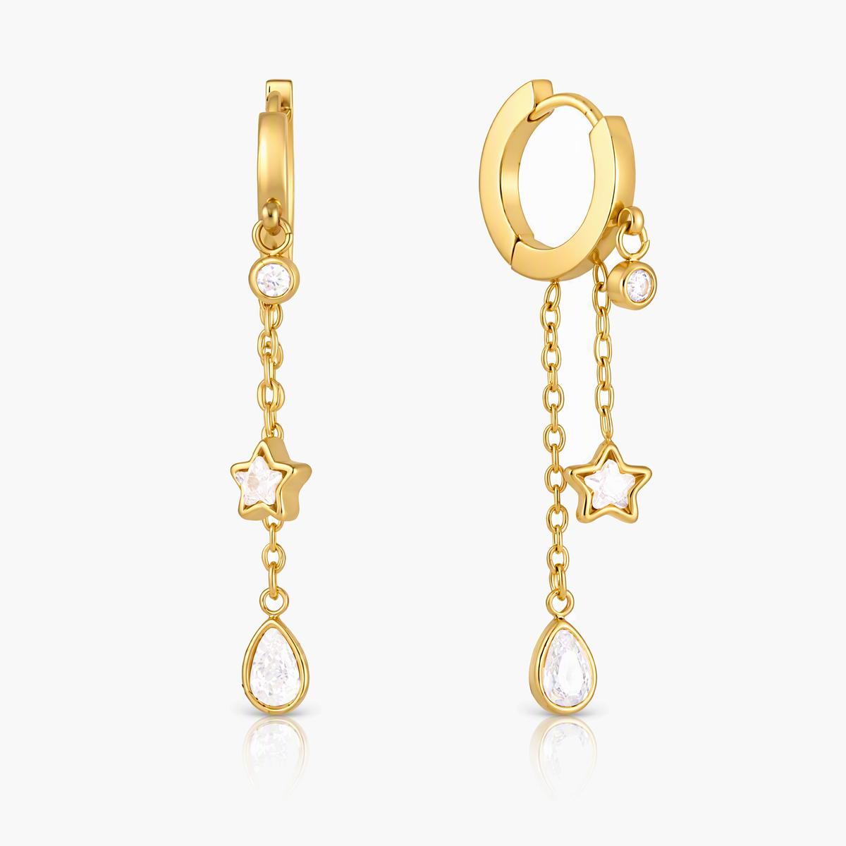 Dainty Star Teardrop Huggie Earrings
