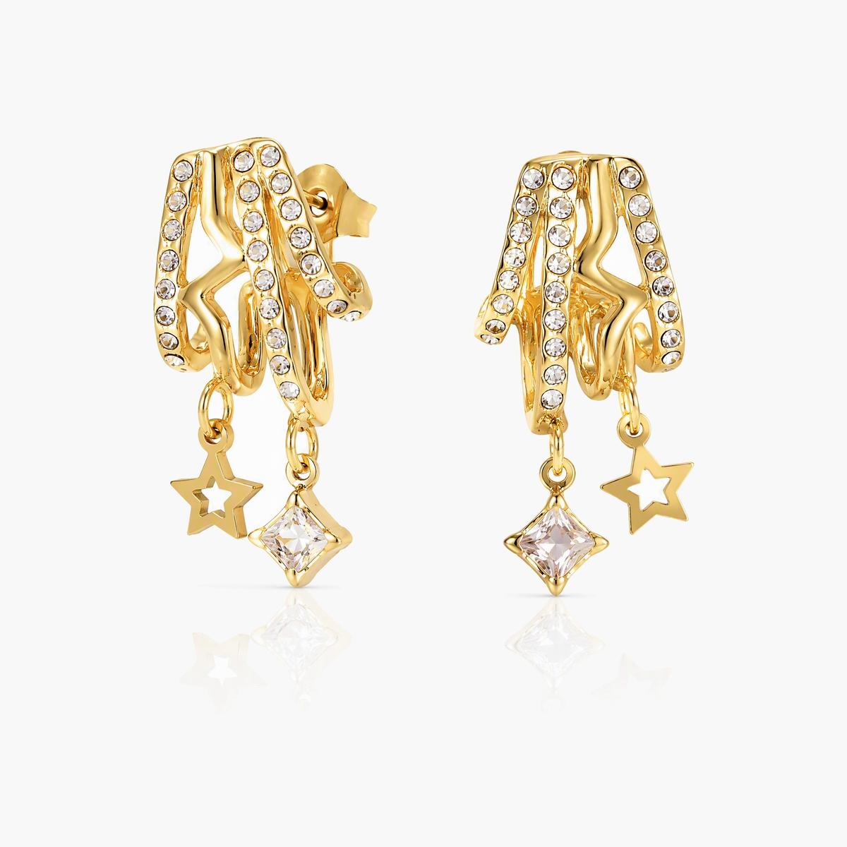 Dainty Star Charm Drop Earrings