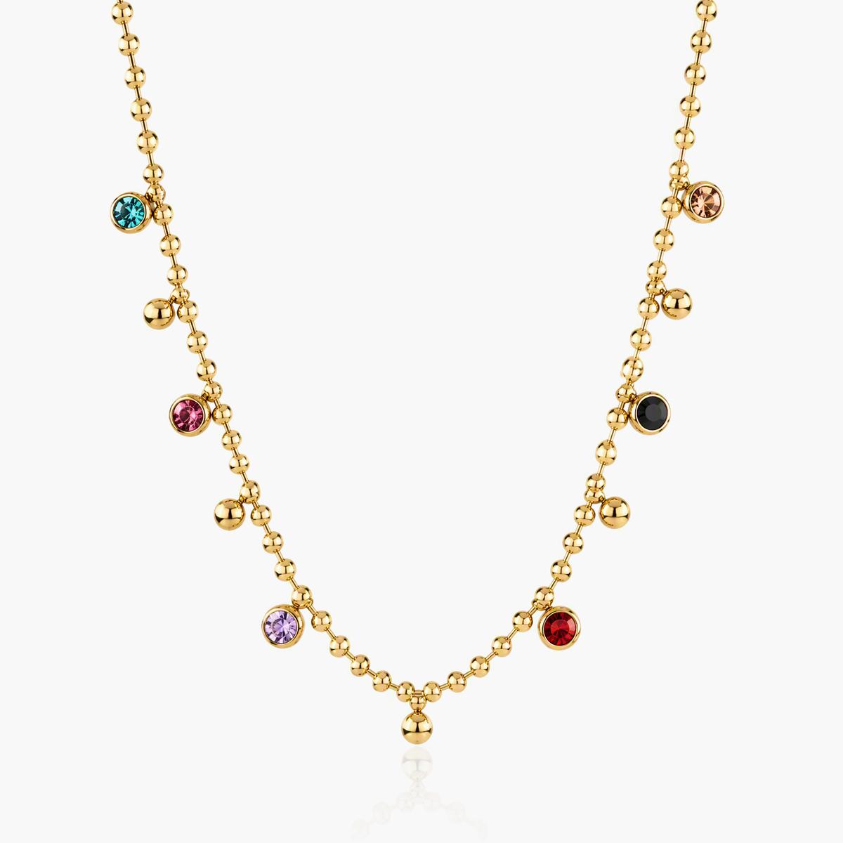 Dainty Multi-Stone Bead Chain Necklace