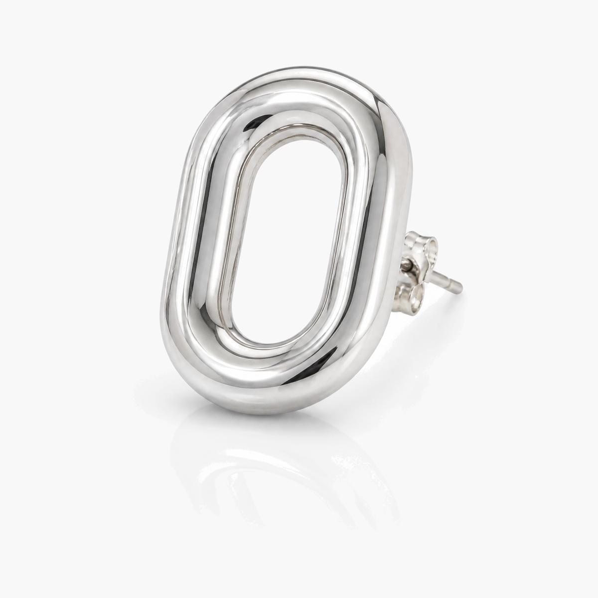 Minimalist Puffy Link Stud Earrings