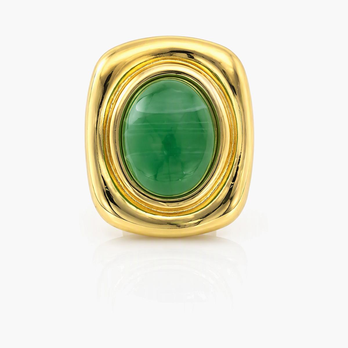 Vintage Oval Stone Stud Earrings