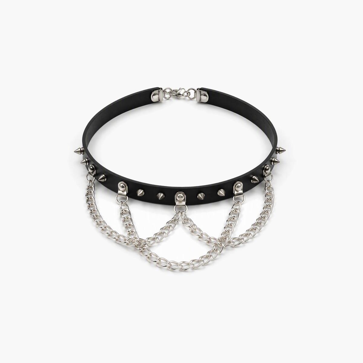 Trendy Studded Chain Choker