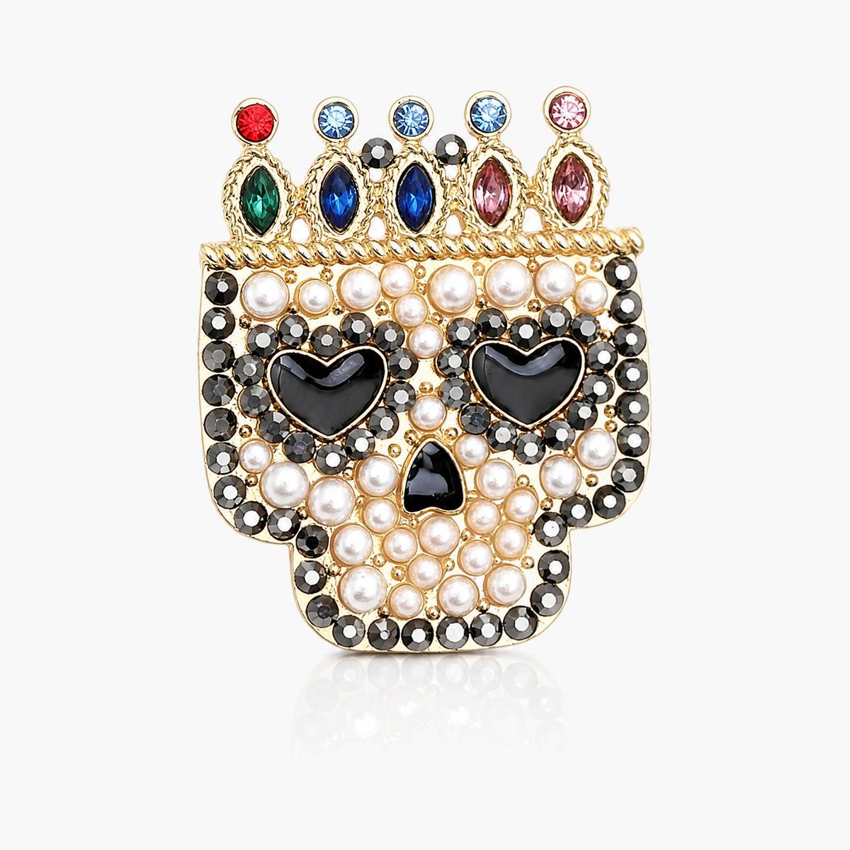 Trendy Crown Skull Stud Earrings