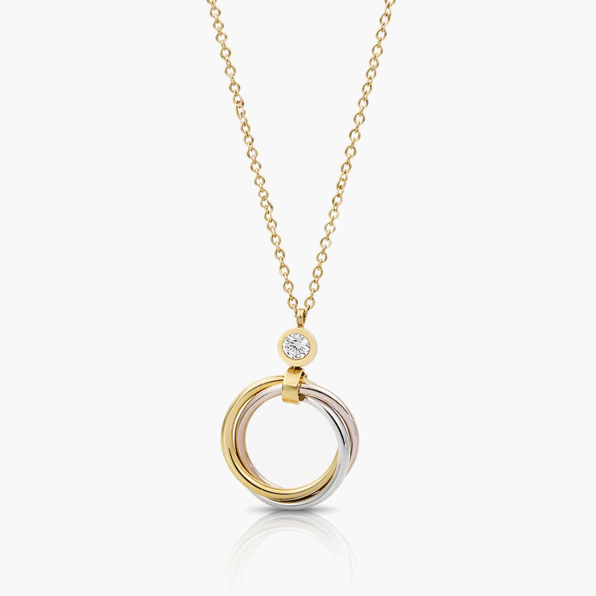 Minimalist Interlocking Rings Pendant Necklace