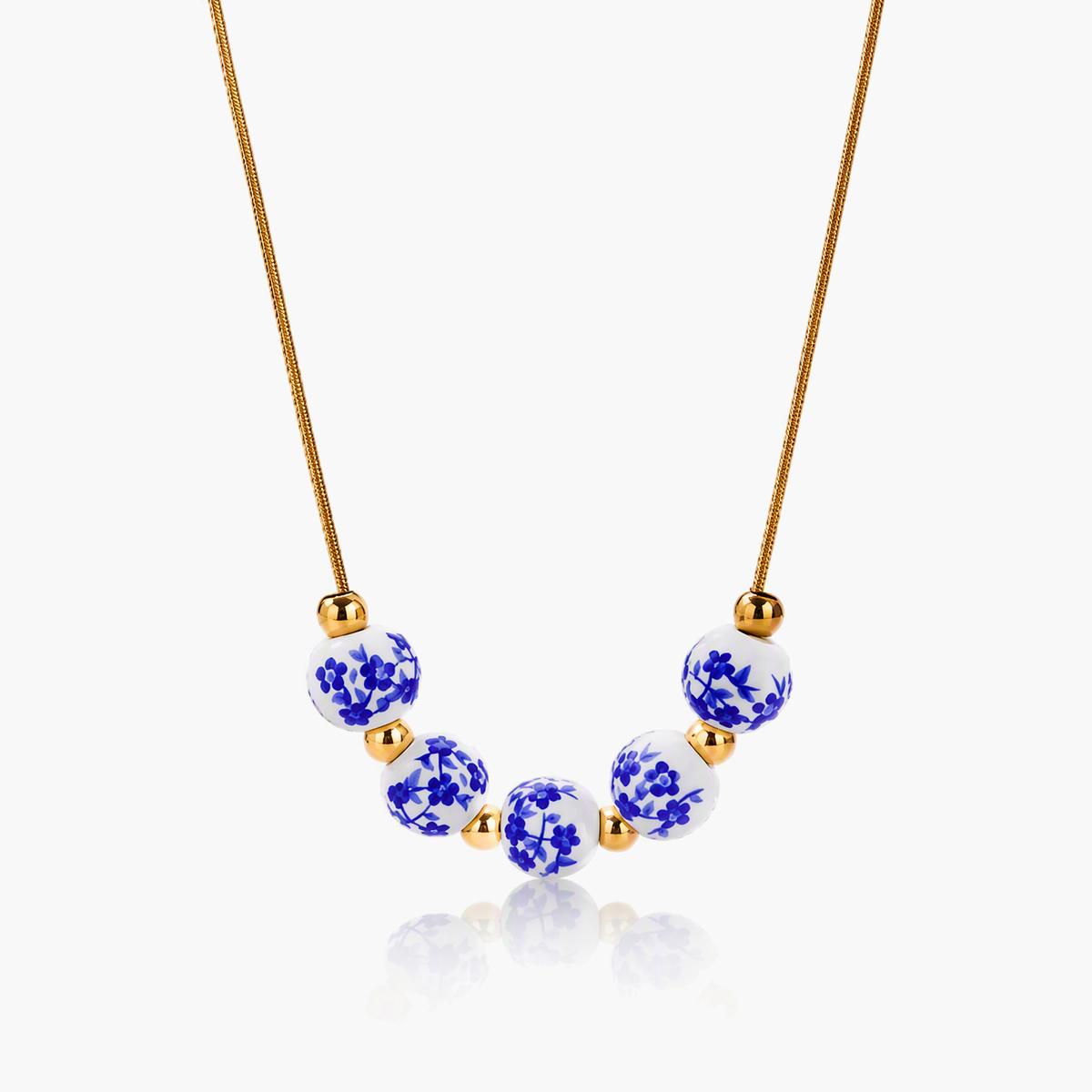 Floral Bead Cluster Necklace