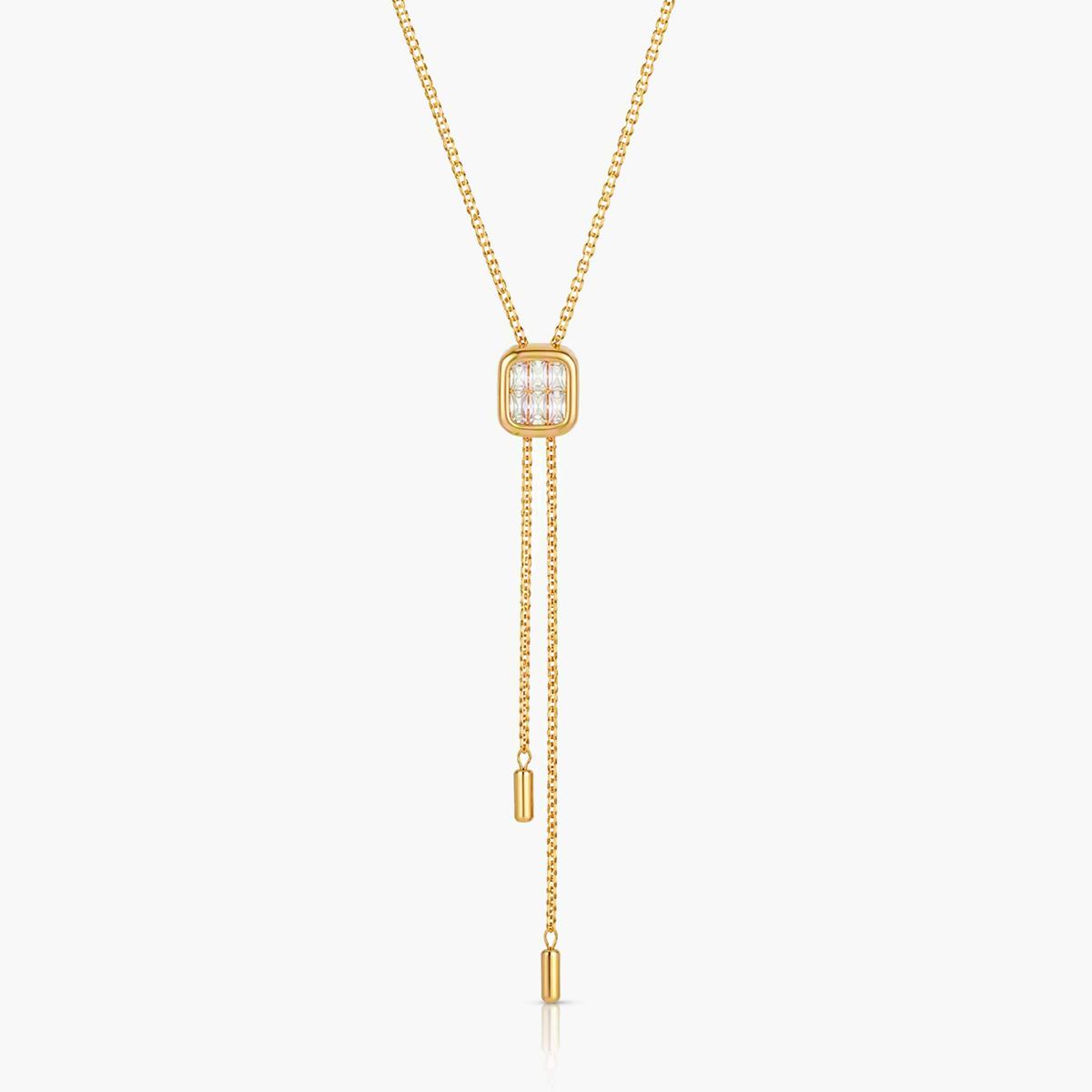 Dainty Square Lariat Necklace
