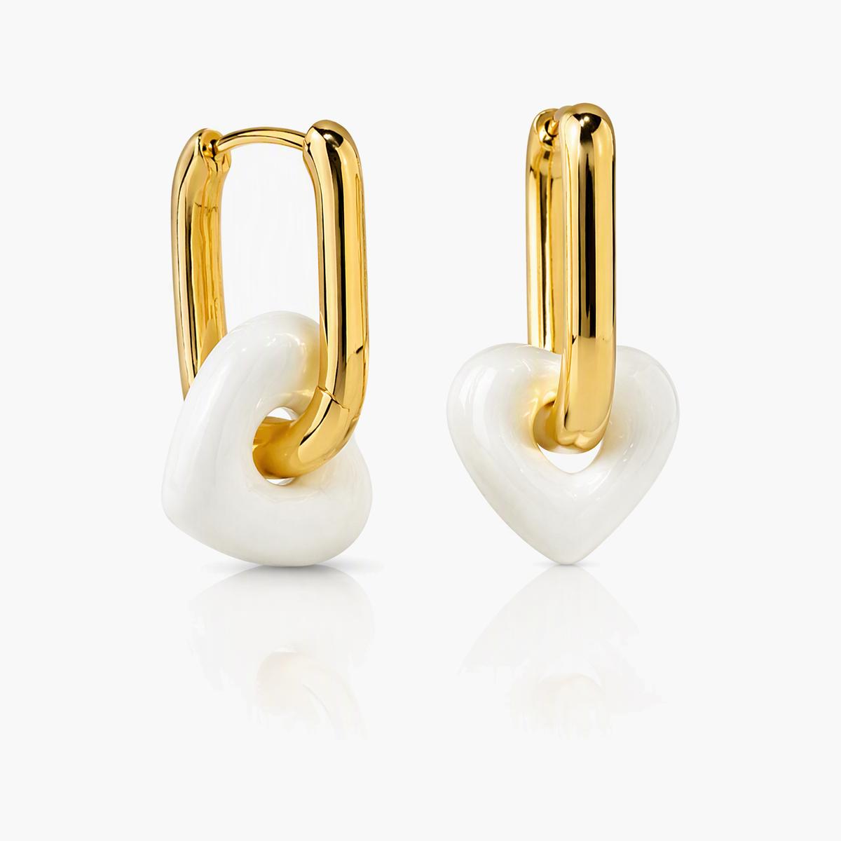 Heart Charm Huggie Earrings