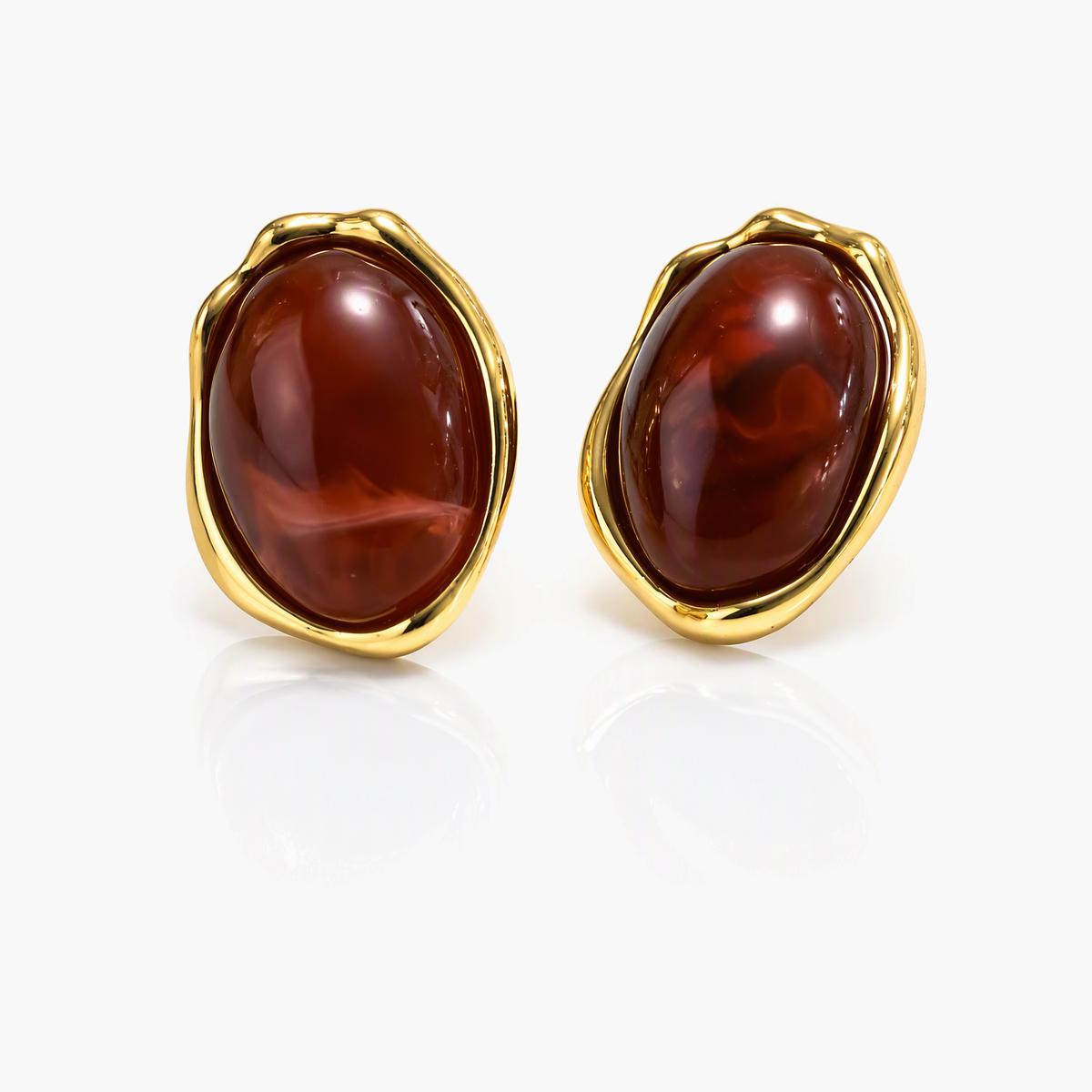 Vintage Irregular Oval Stud Earrings