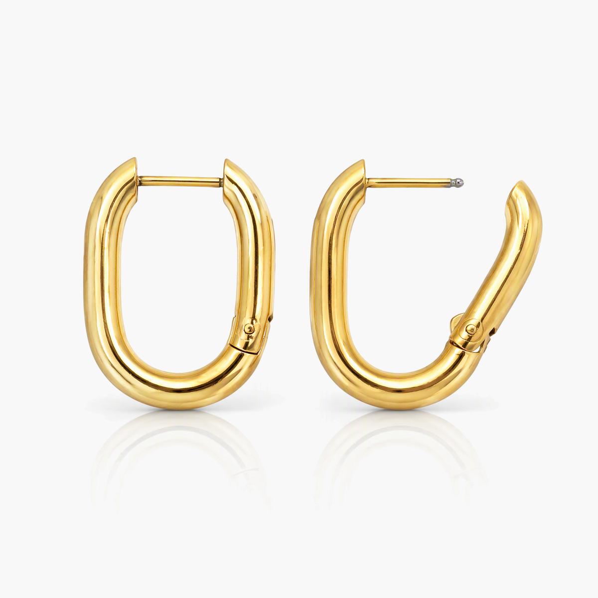 Minimalist Oval Hoop Earrings