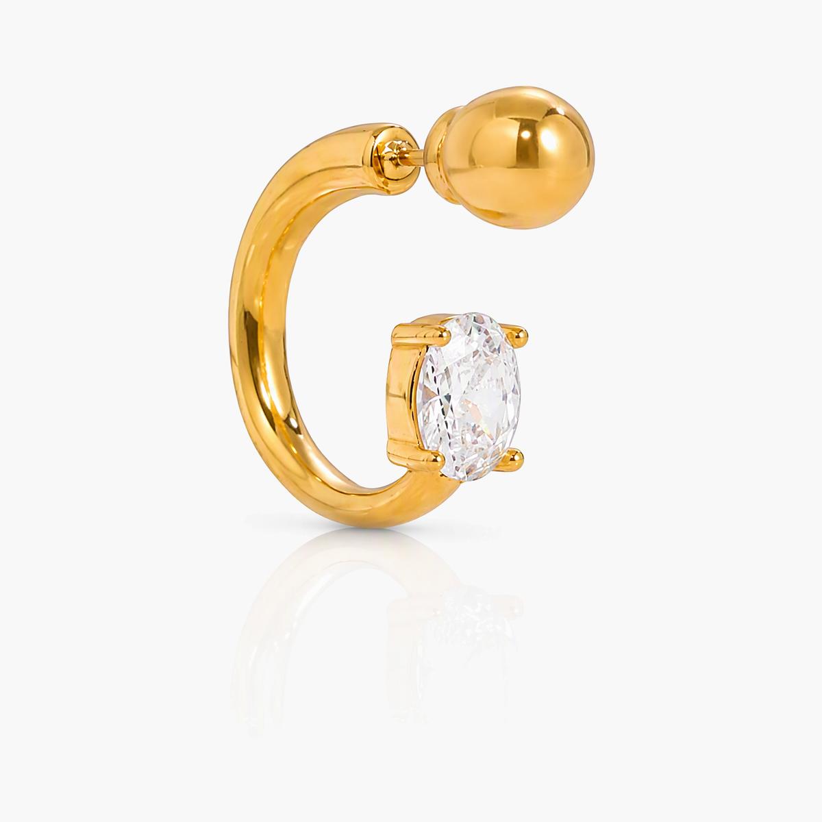 Dainty Single Stone Huggie Earrings