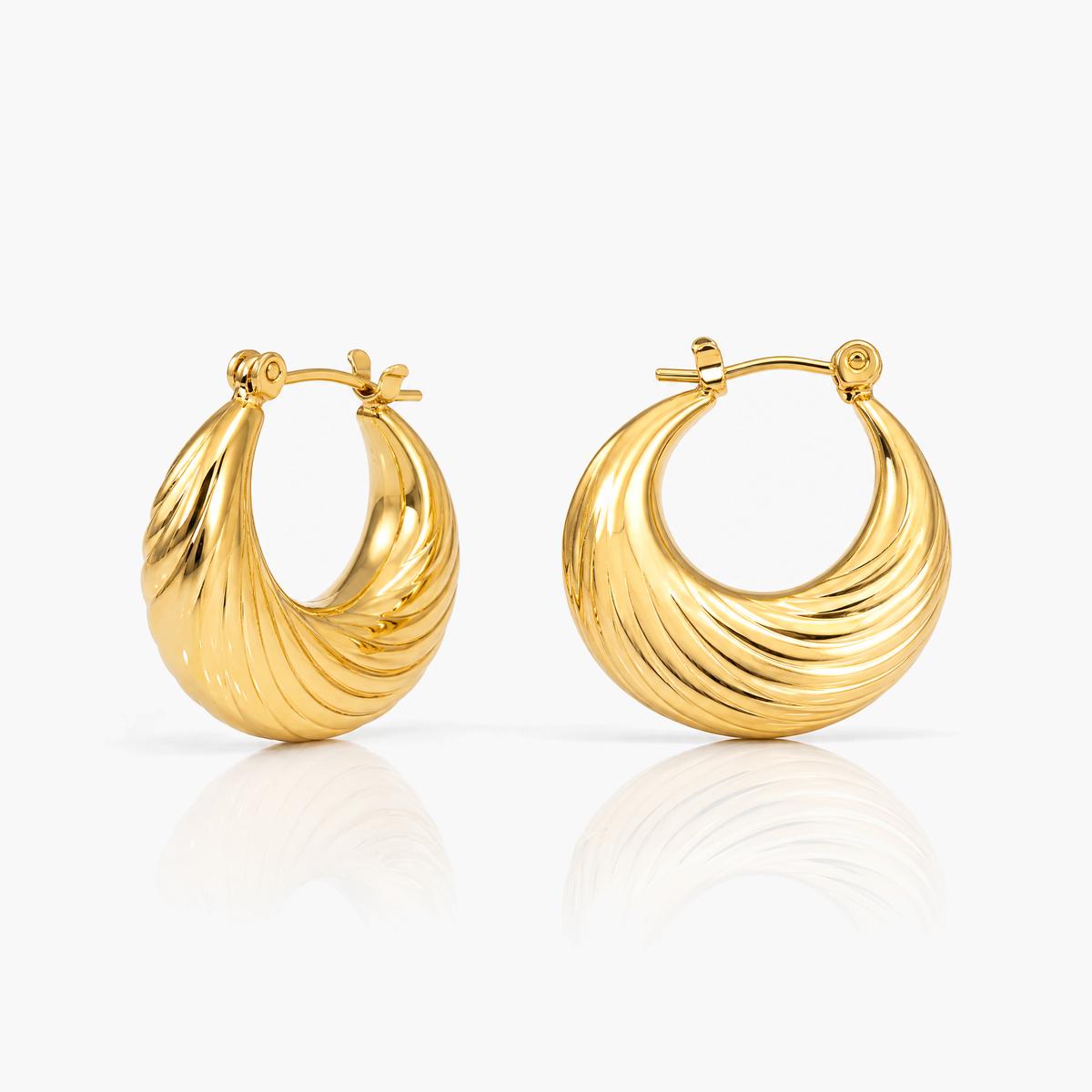 Geometric Heart Hoop Earrings