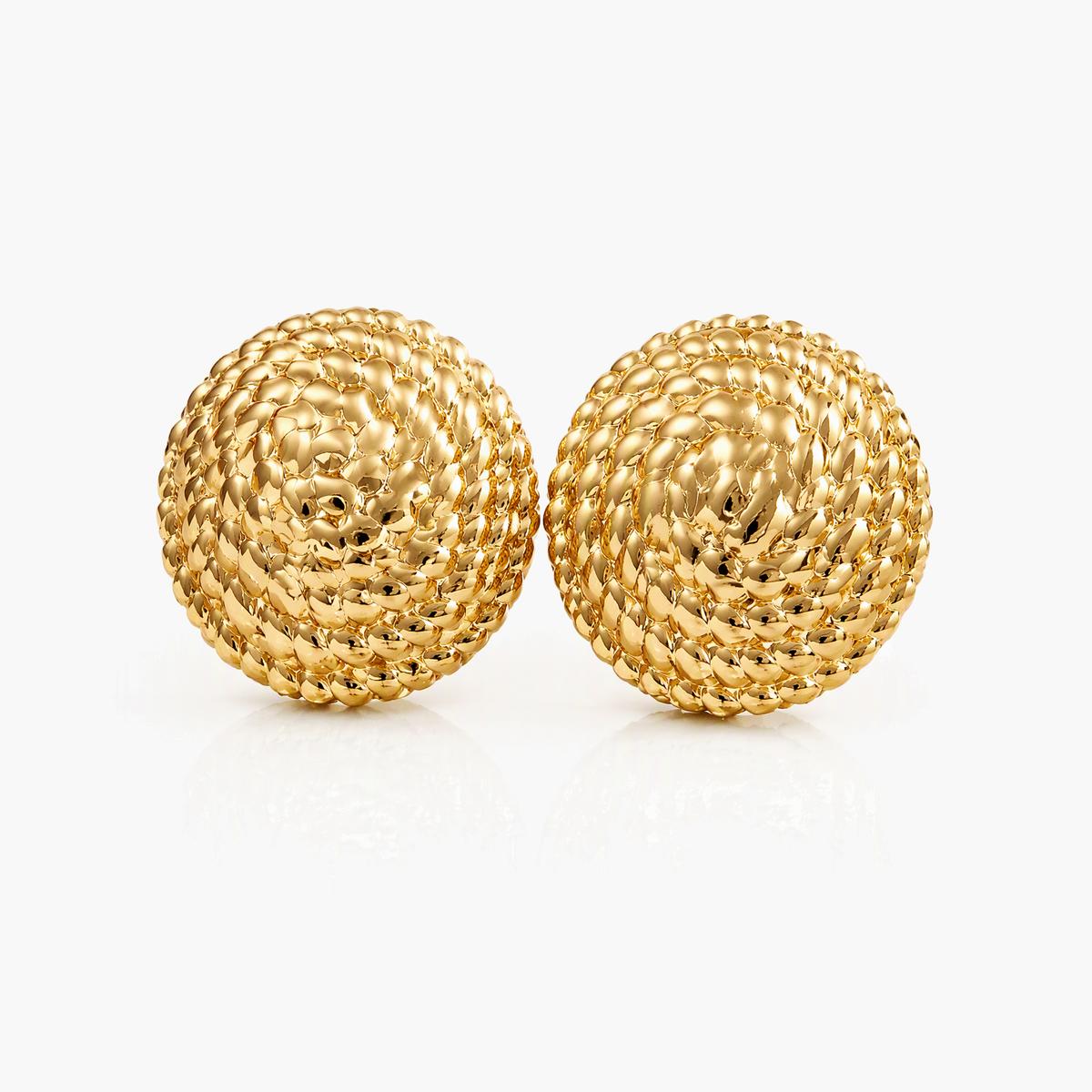 Textured Round Stud Earrings