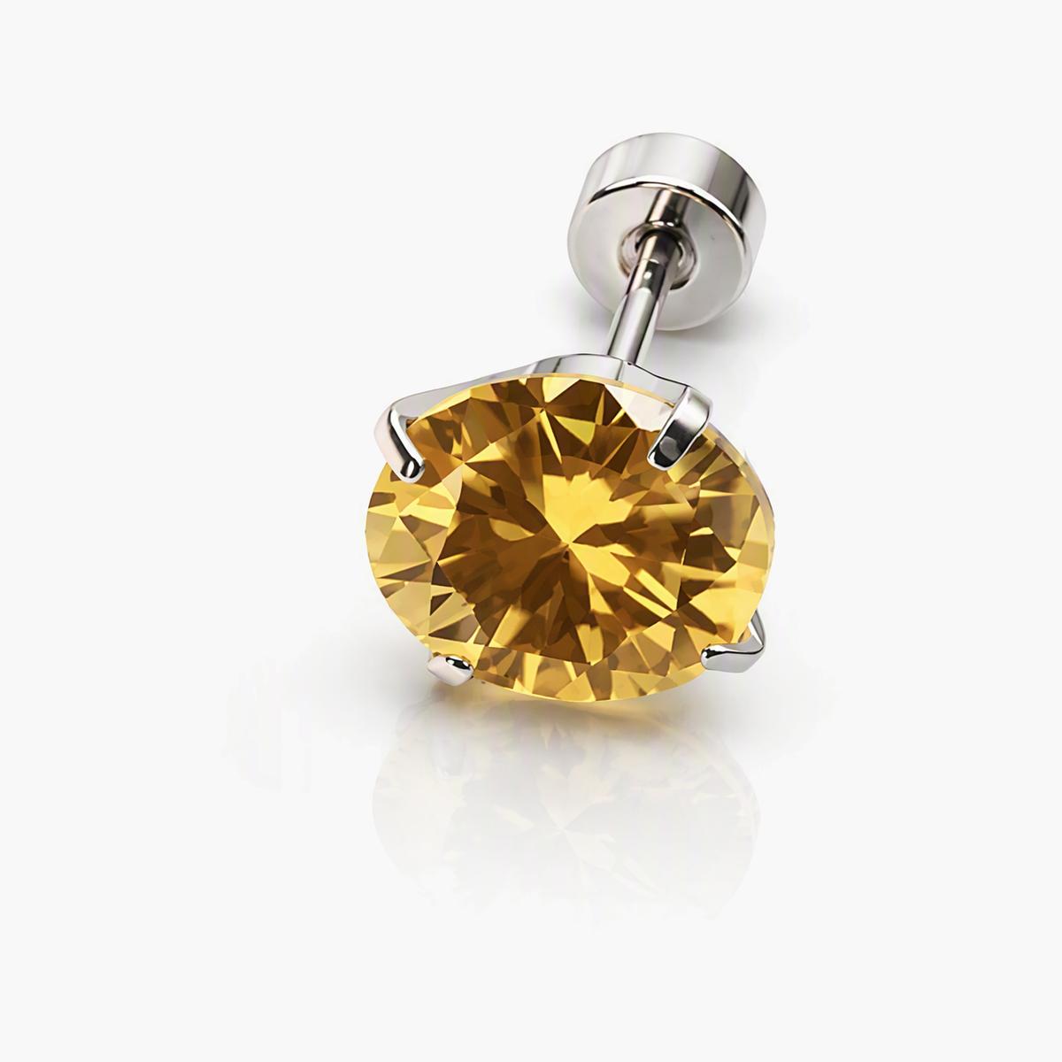 Dainty Round Gem Stud Earrings