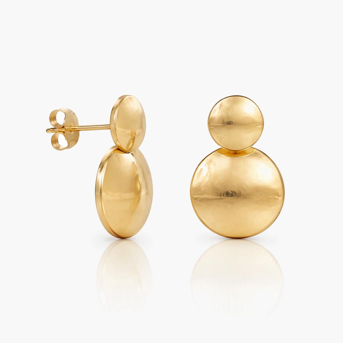 Double Disc Drop Earrings