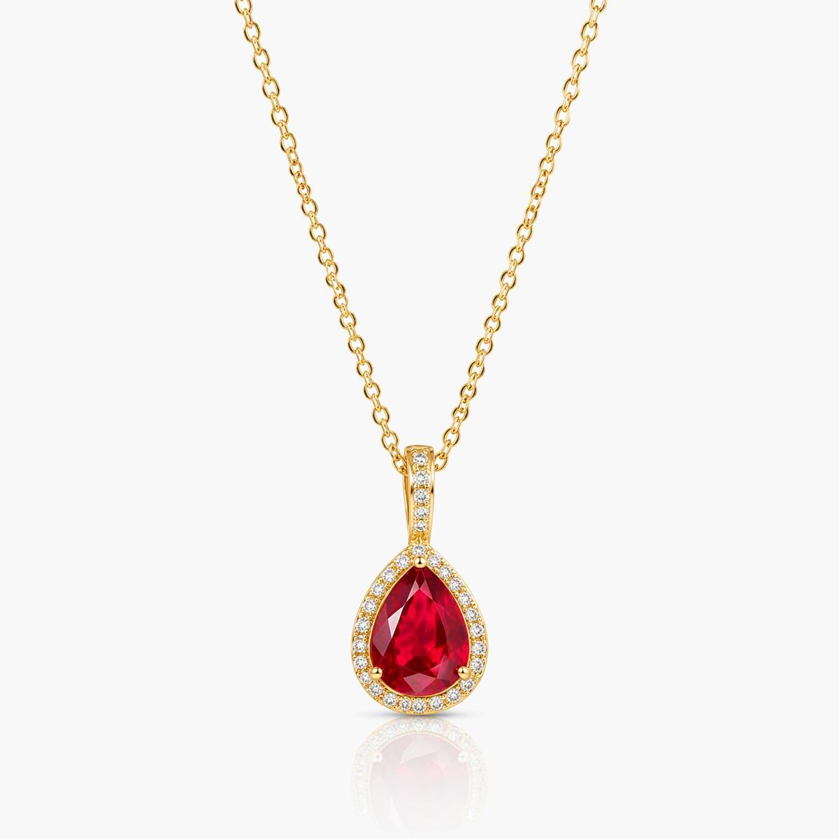Elegant Teardrop Halo Pendant Necklace