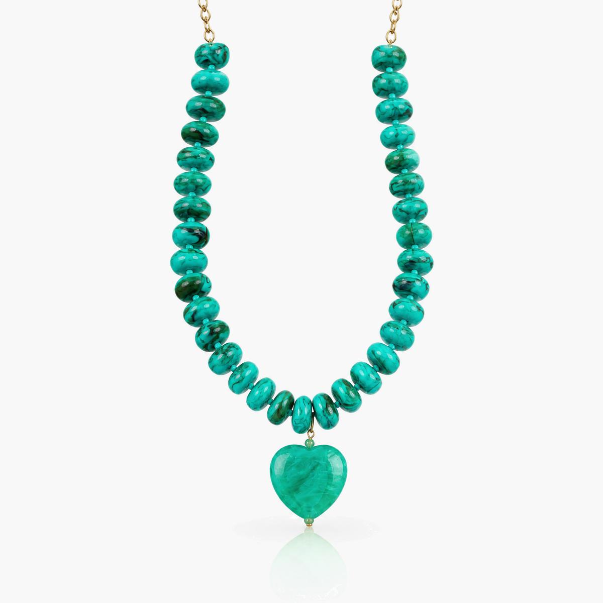 Chunky Heart Beaded Necklace