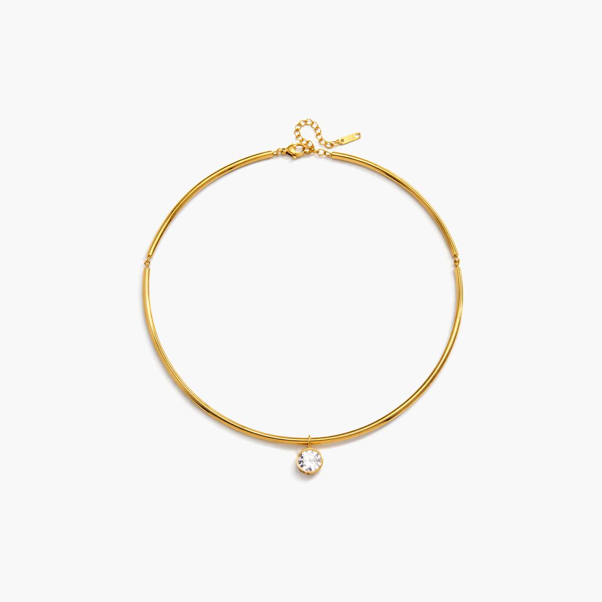 Dainty Multi-Strand Stone Choker Necklace