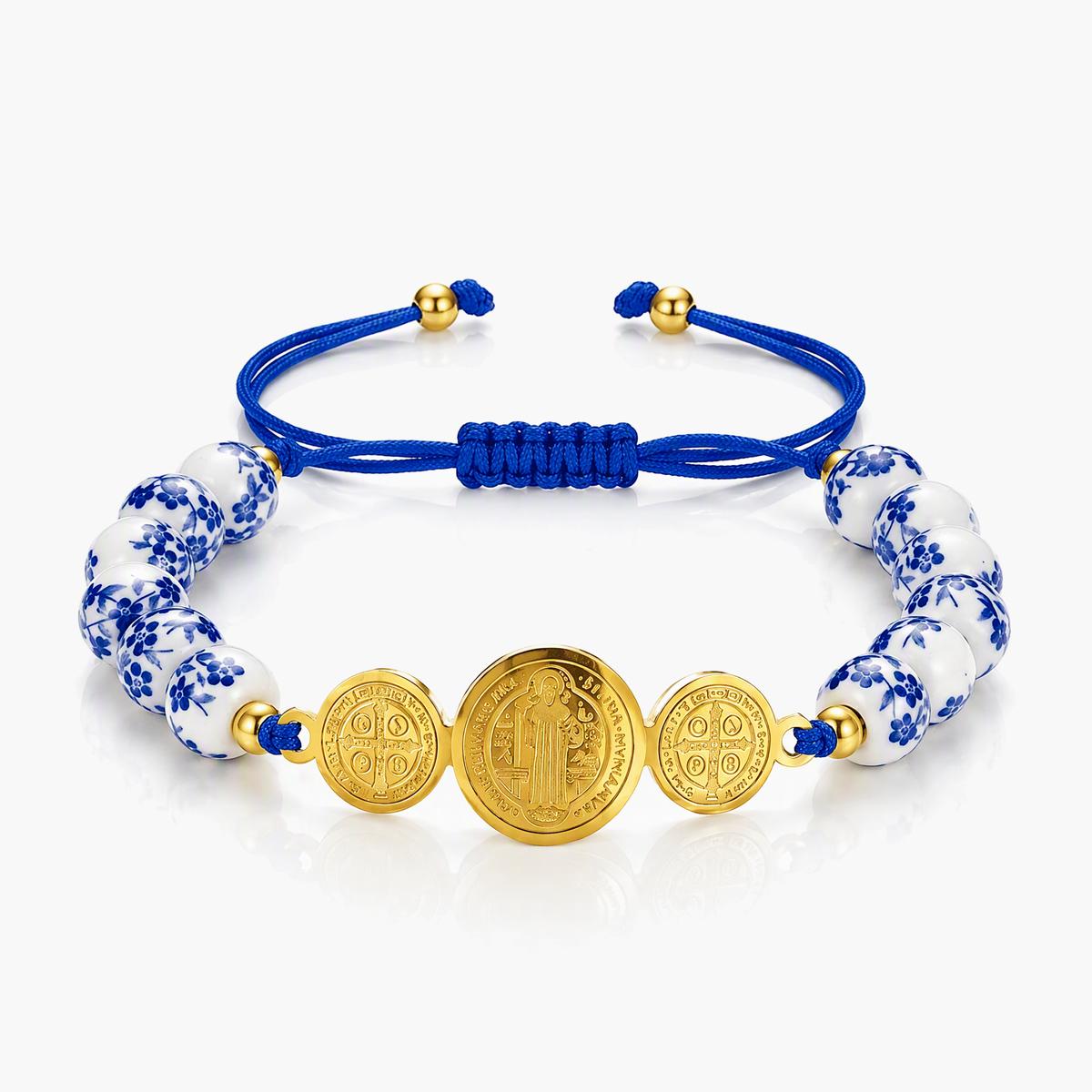 Vintage Saint Medal Coin Bracelet