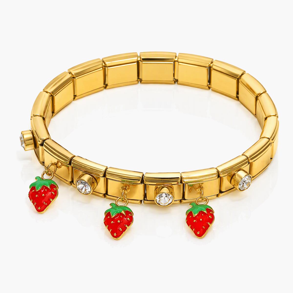 Cute Strawberry Charm Bracelet