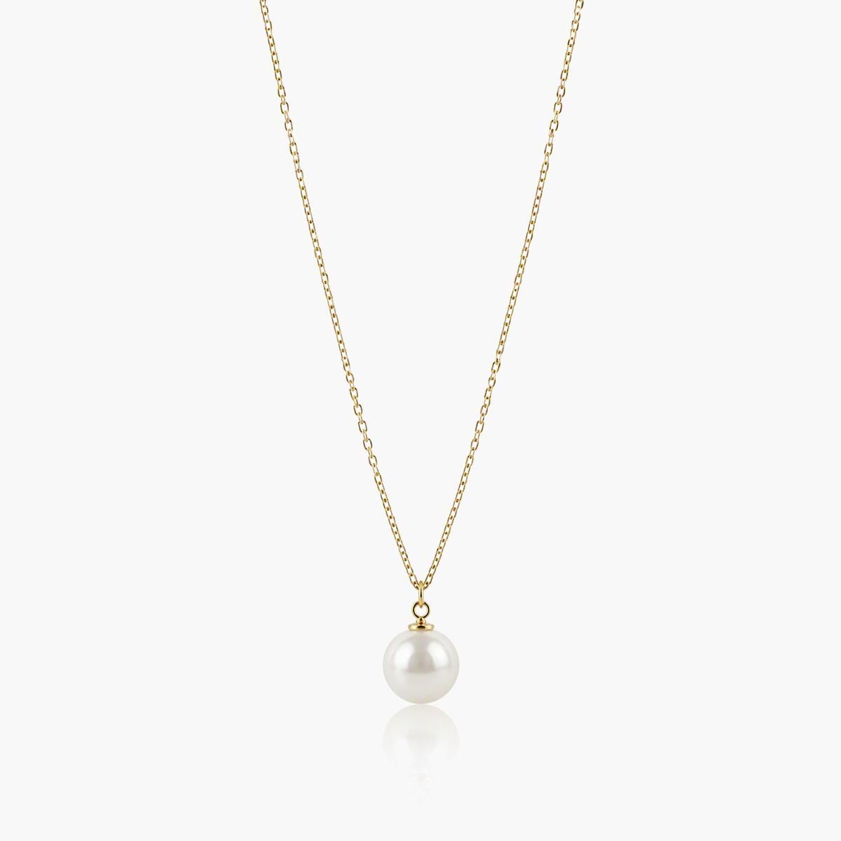 Minimalist Sphere Pearl Pendant Necklace
