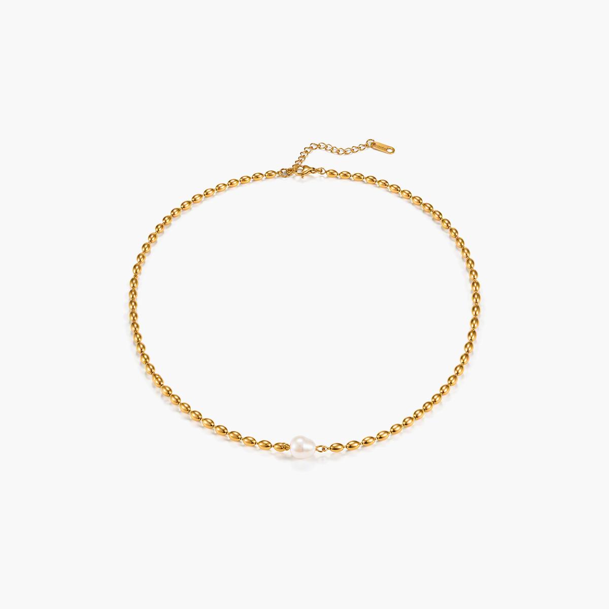 Dainty Pearl Bead Chain Necklace