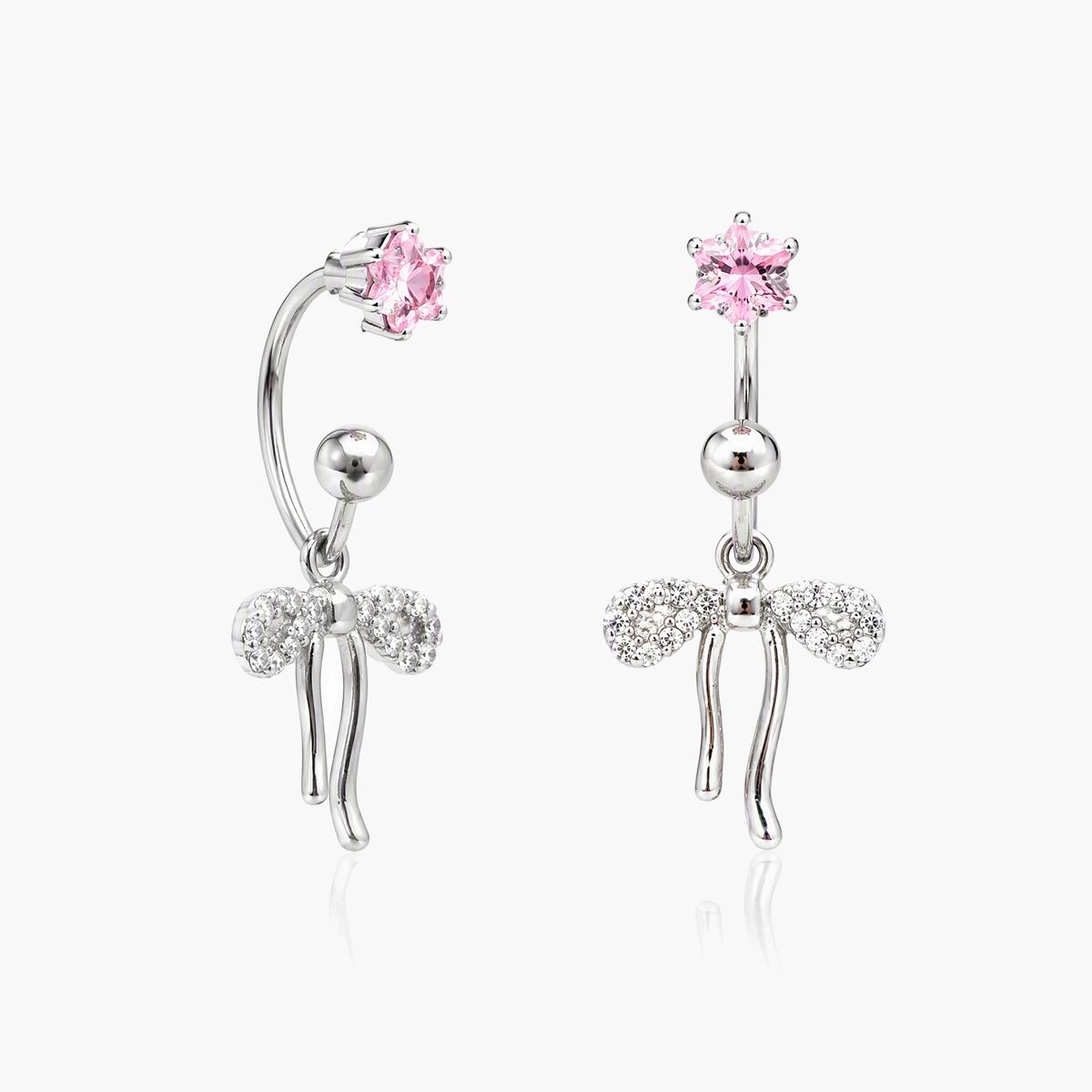 Cute Flower Bow Drop Earrings