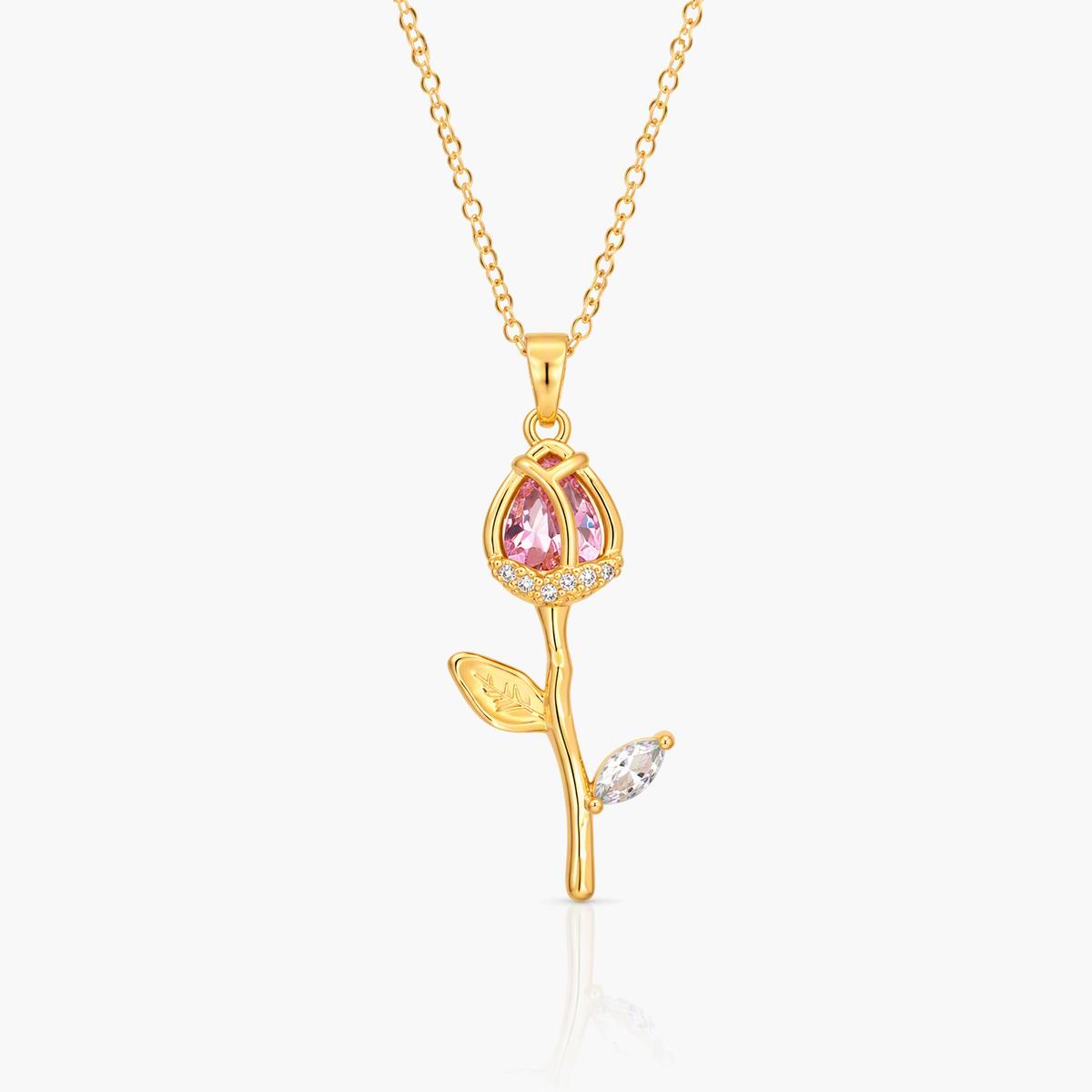 Dainty Rose Pendant Necklace