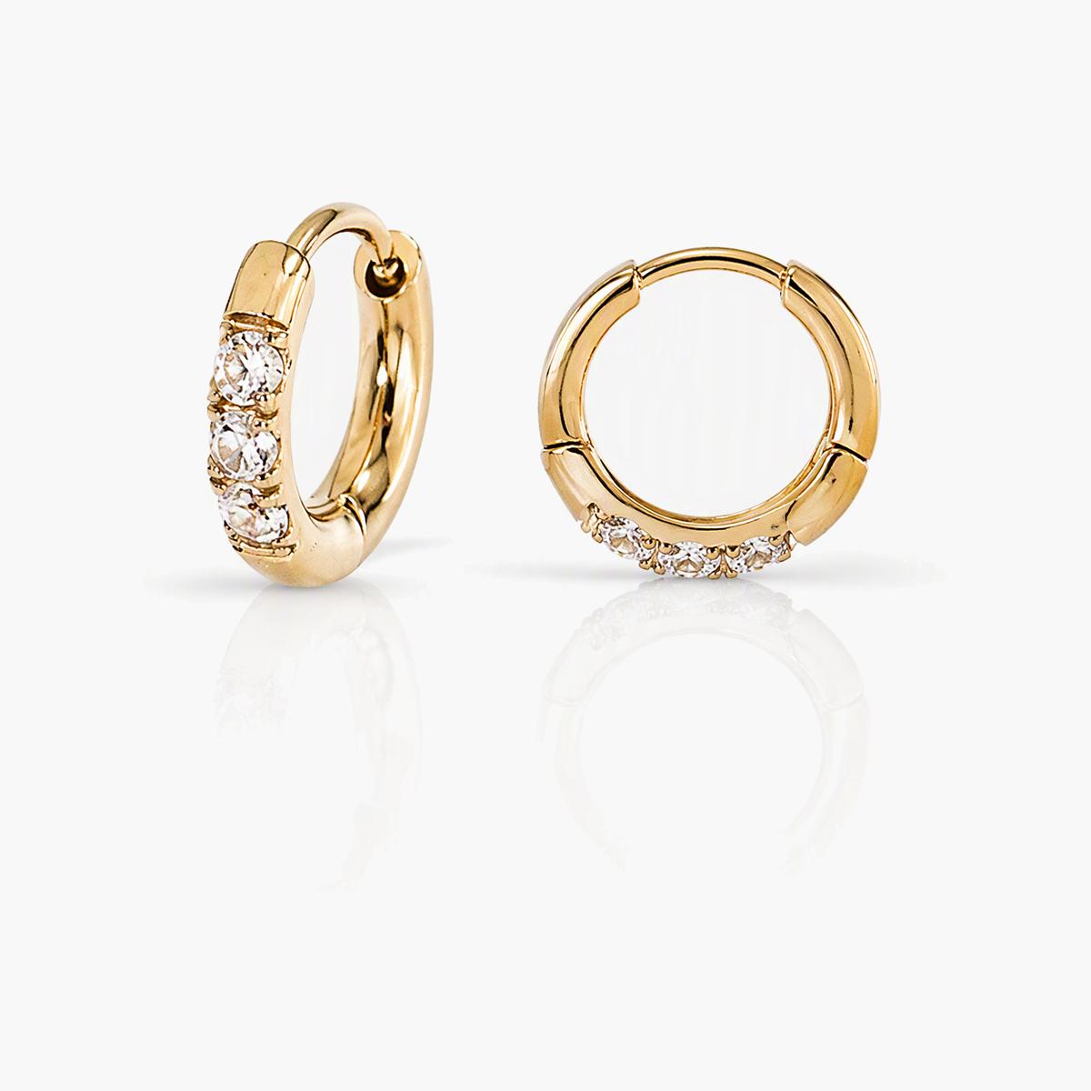 Dainty Paved Hoop Earrings