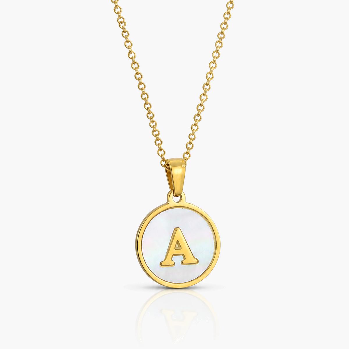 Minimalist Letter Disc Pendant Necklace