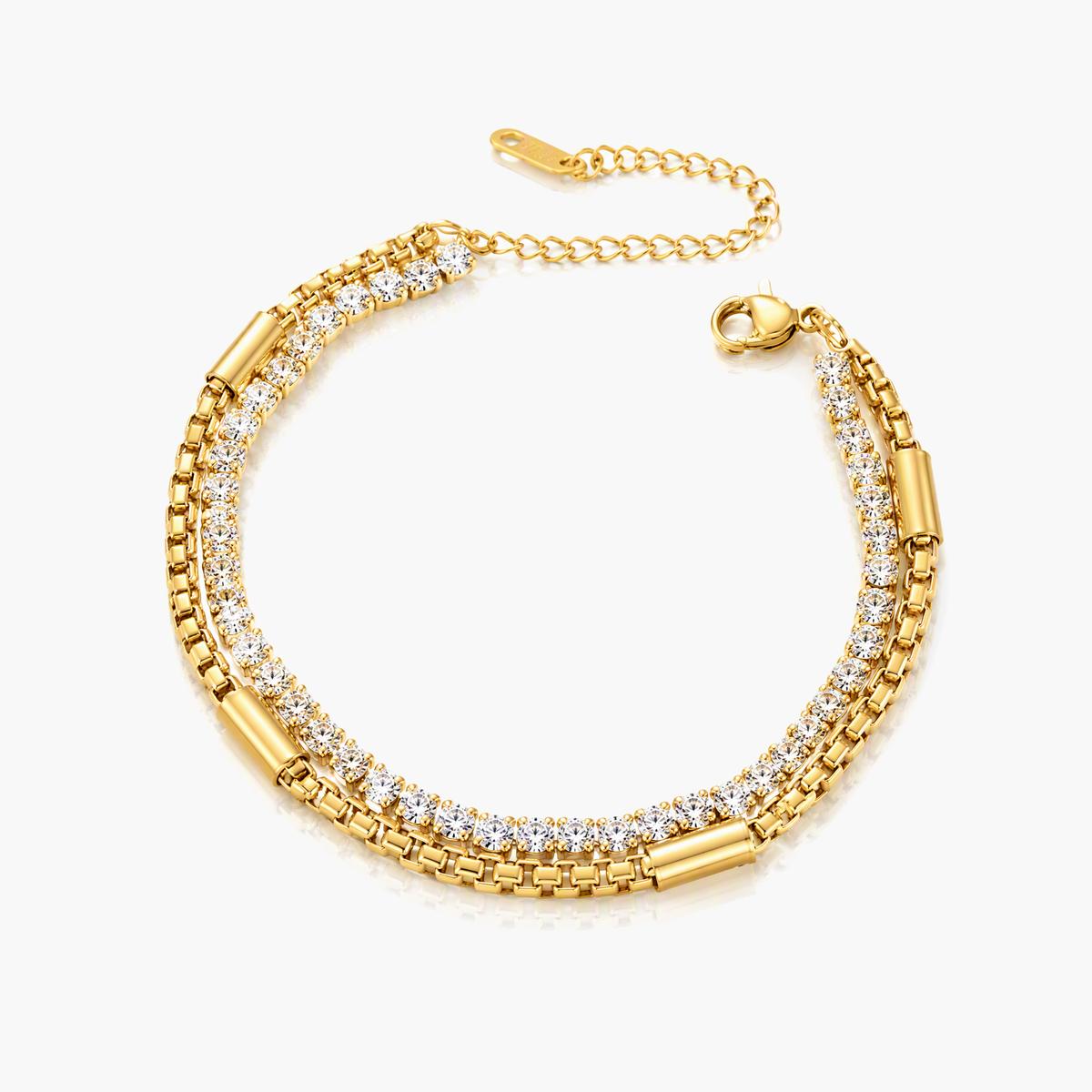 Elegant Double Row Box Chain Bracelet