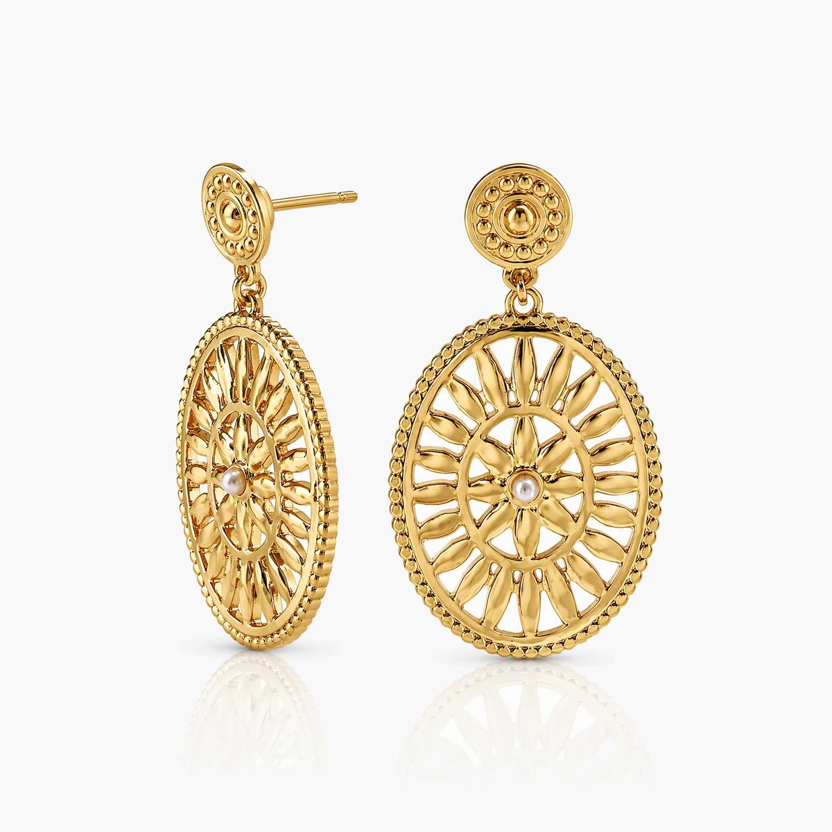Sunburst Filigree Drop Earrings