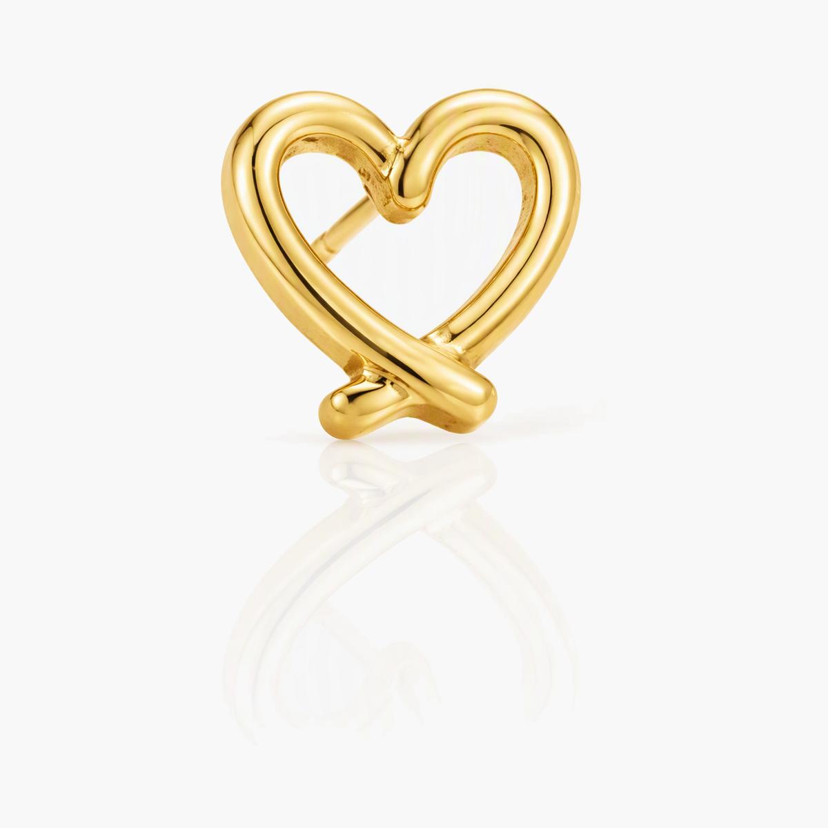 Dainty Open Heart Stud Earrings