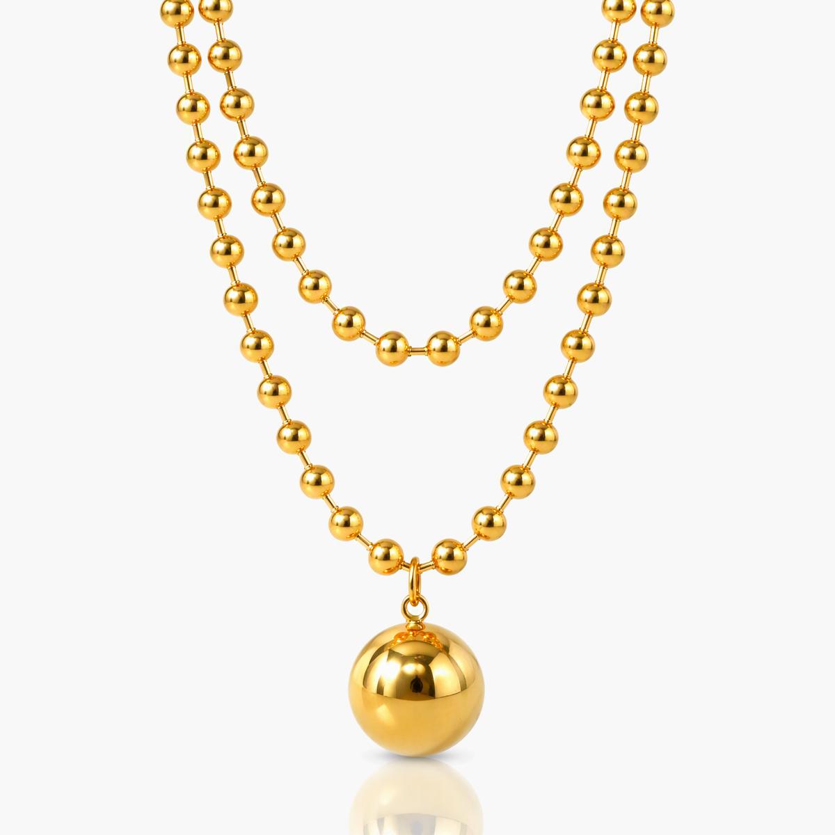 Chunky Double Layer Ball Necklace