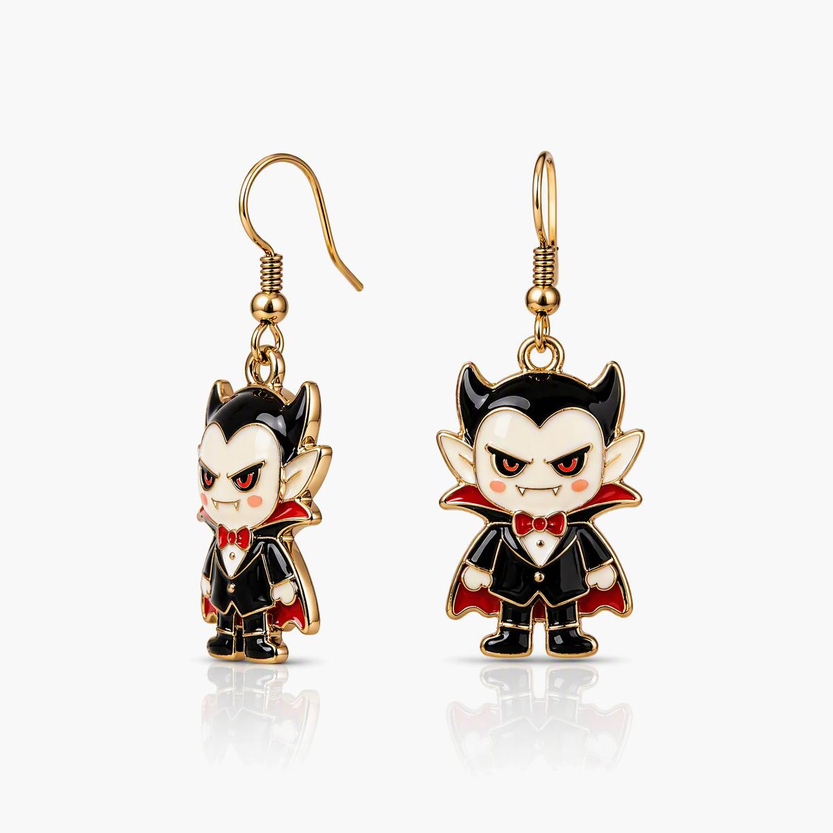 Cute Vampire Boy Drop Earrings