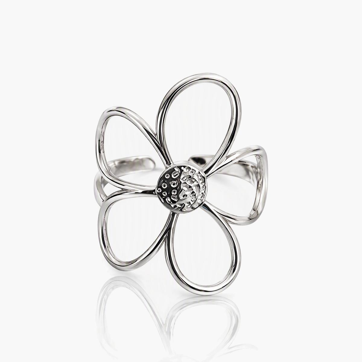 Trendy Flower Snake Leaf Ring