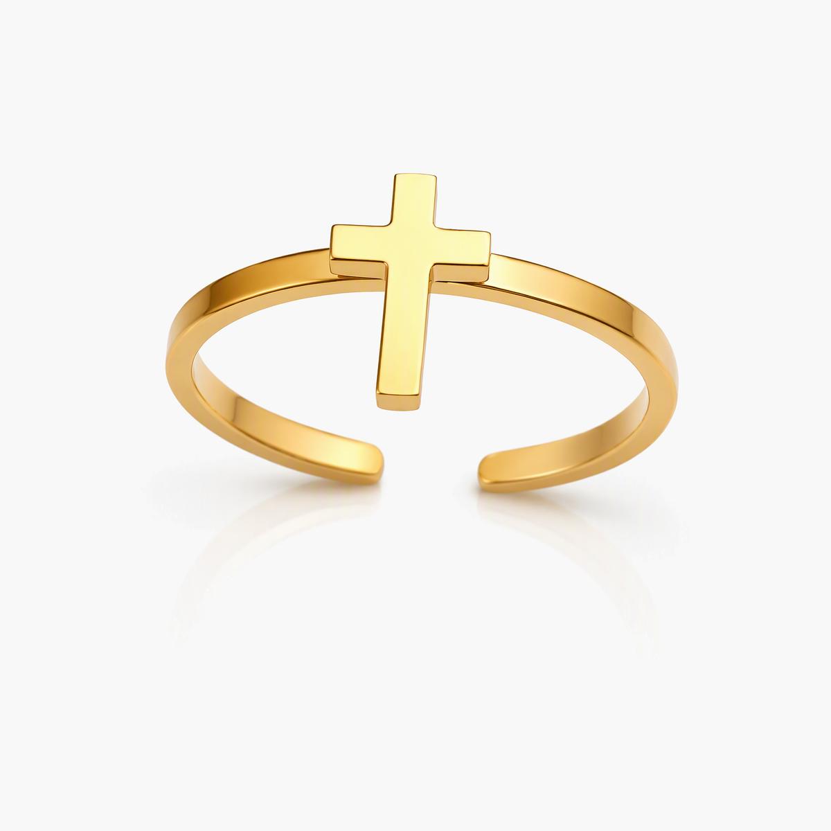 Minimalist Cross Ring