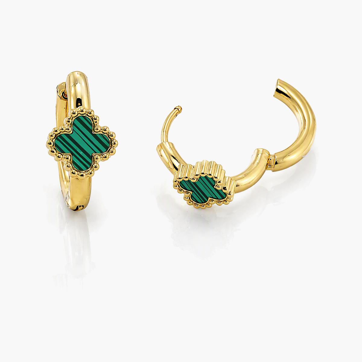 Four-Leaf Clover Huggie Earrings