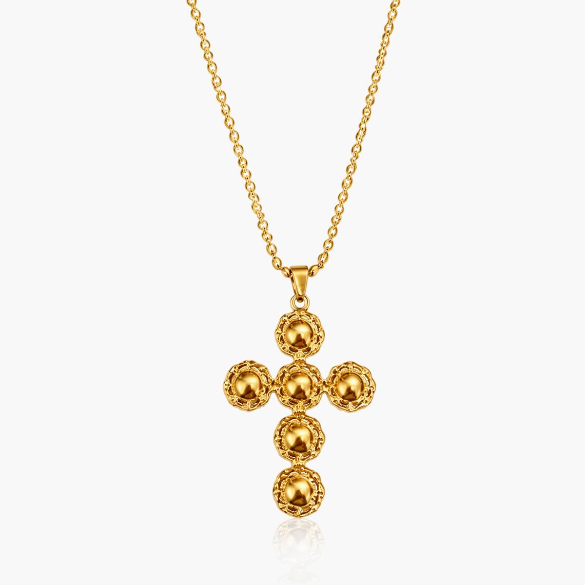 Beaded Cross Pendant Necklace