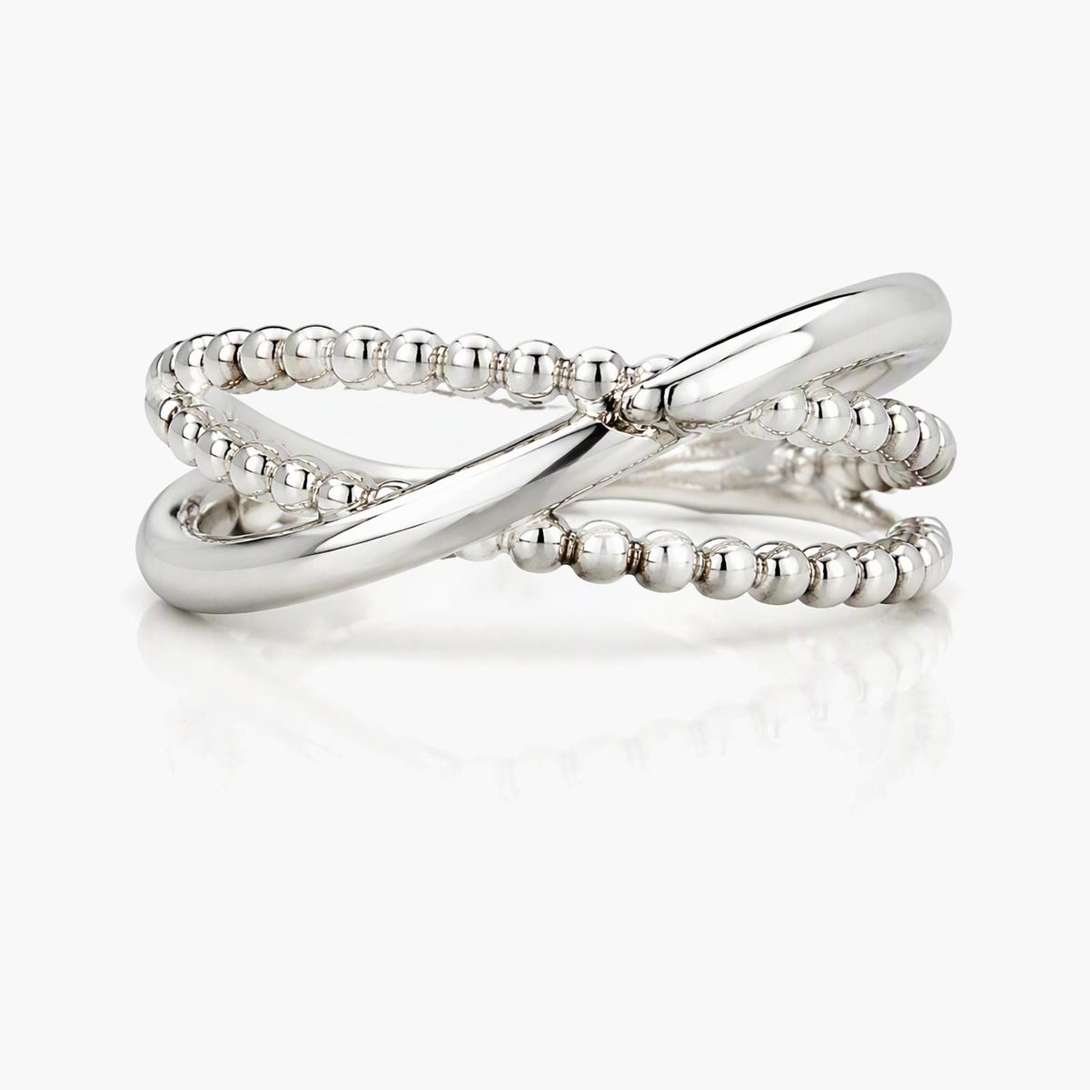 Dainty Double Layer Beaded Ring