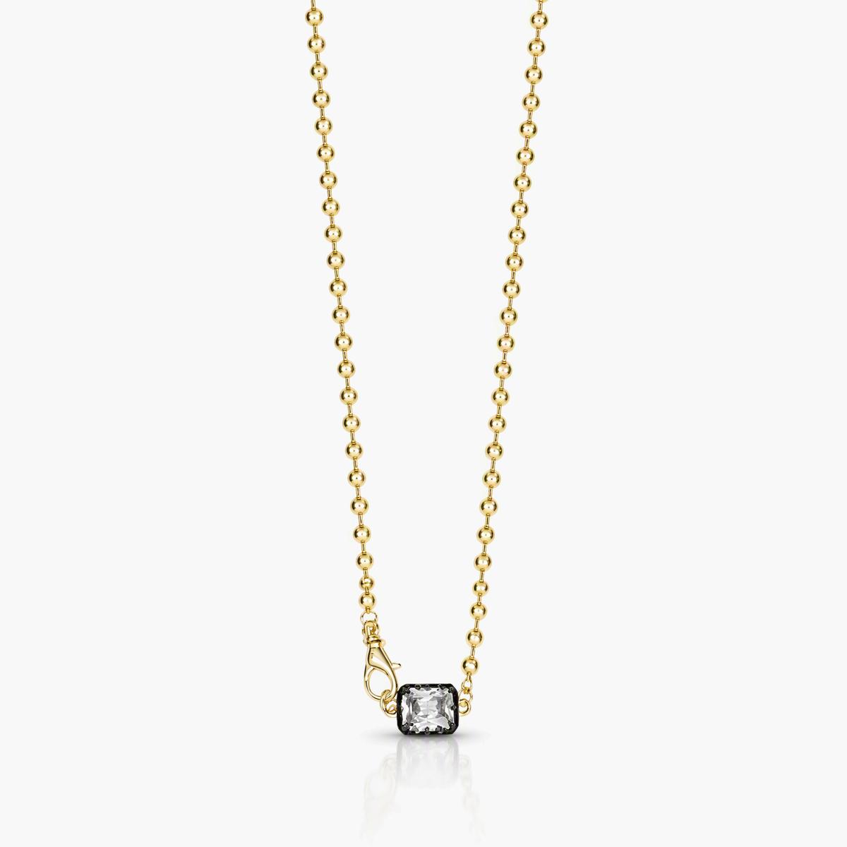 Dainty Beaded Stone Pendant Necklace