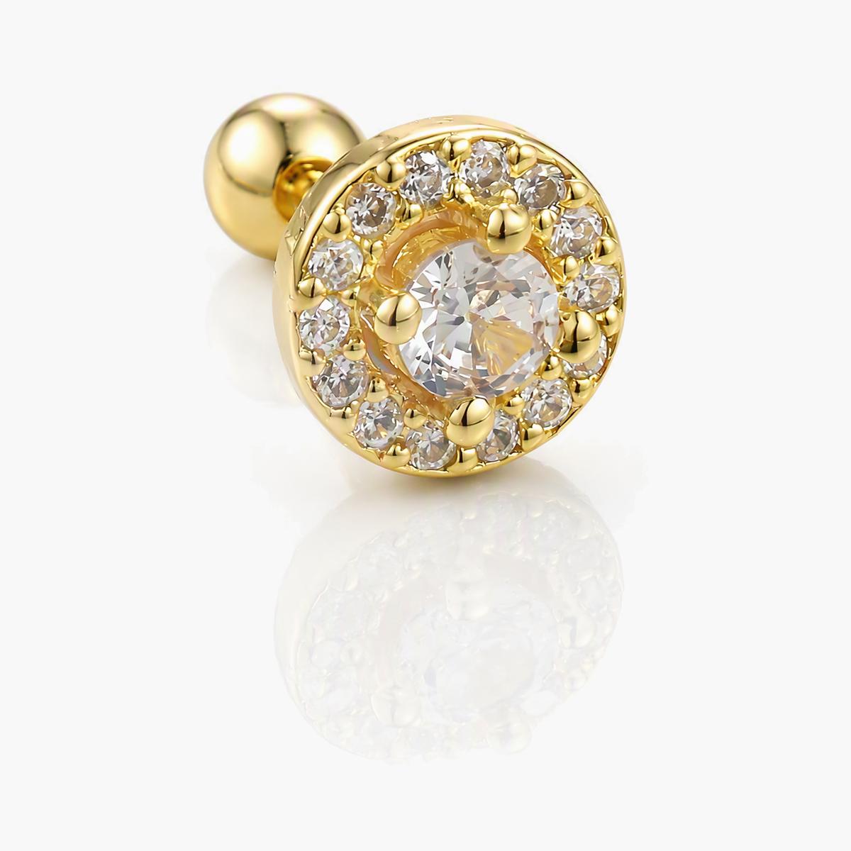 Round Halo Stud Earrings