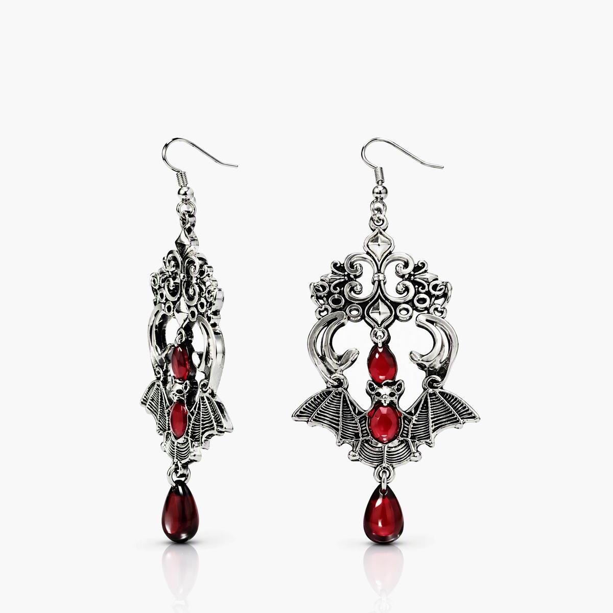 Gothic Bat Drop Earrings