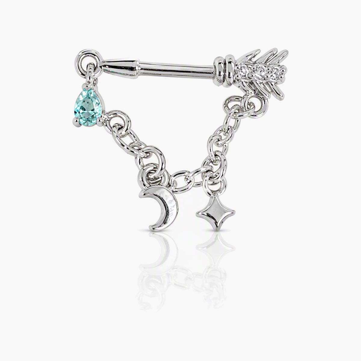 Cute Moon Star Charm Barbell