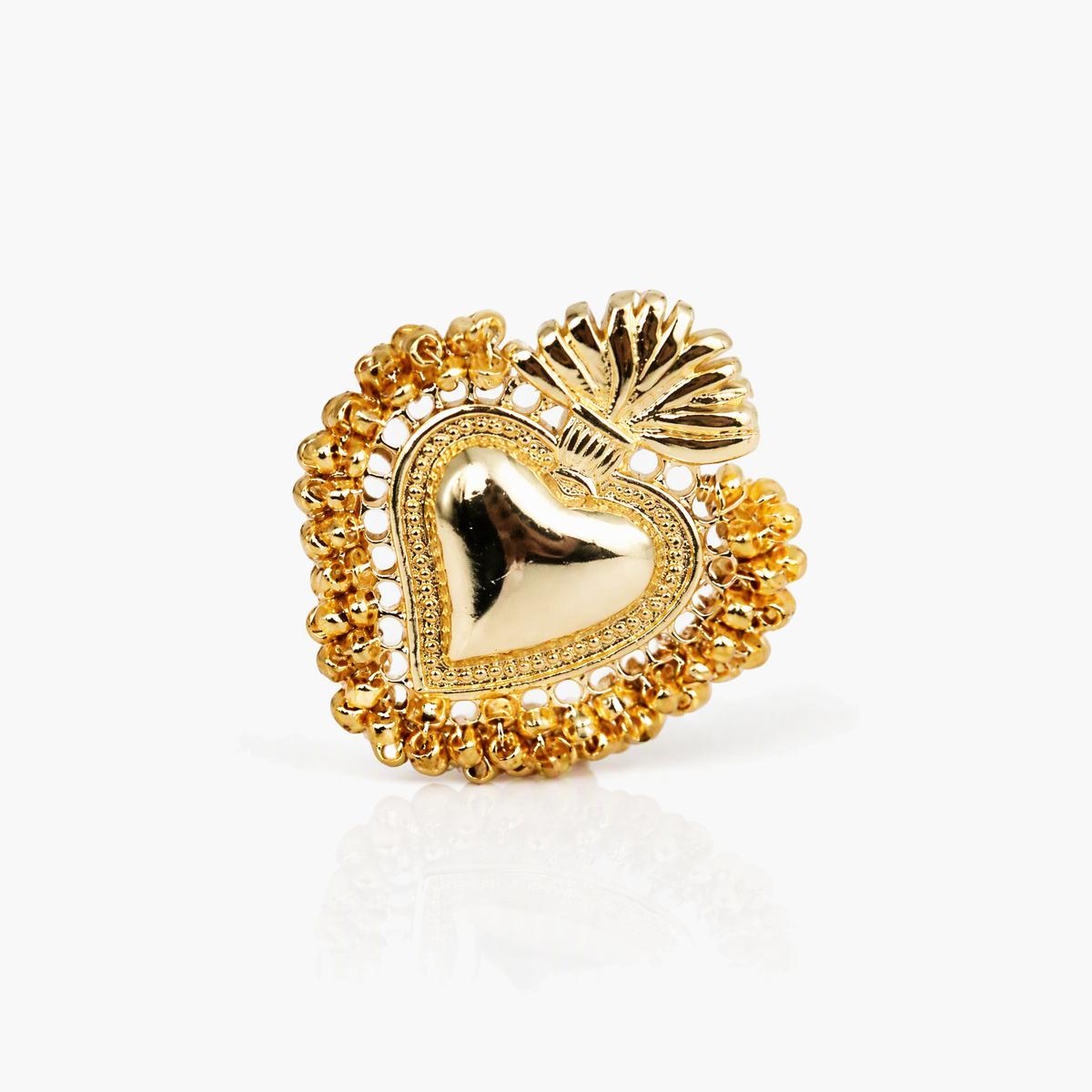 Vintage Heart Charm Ring