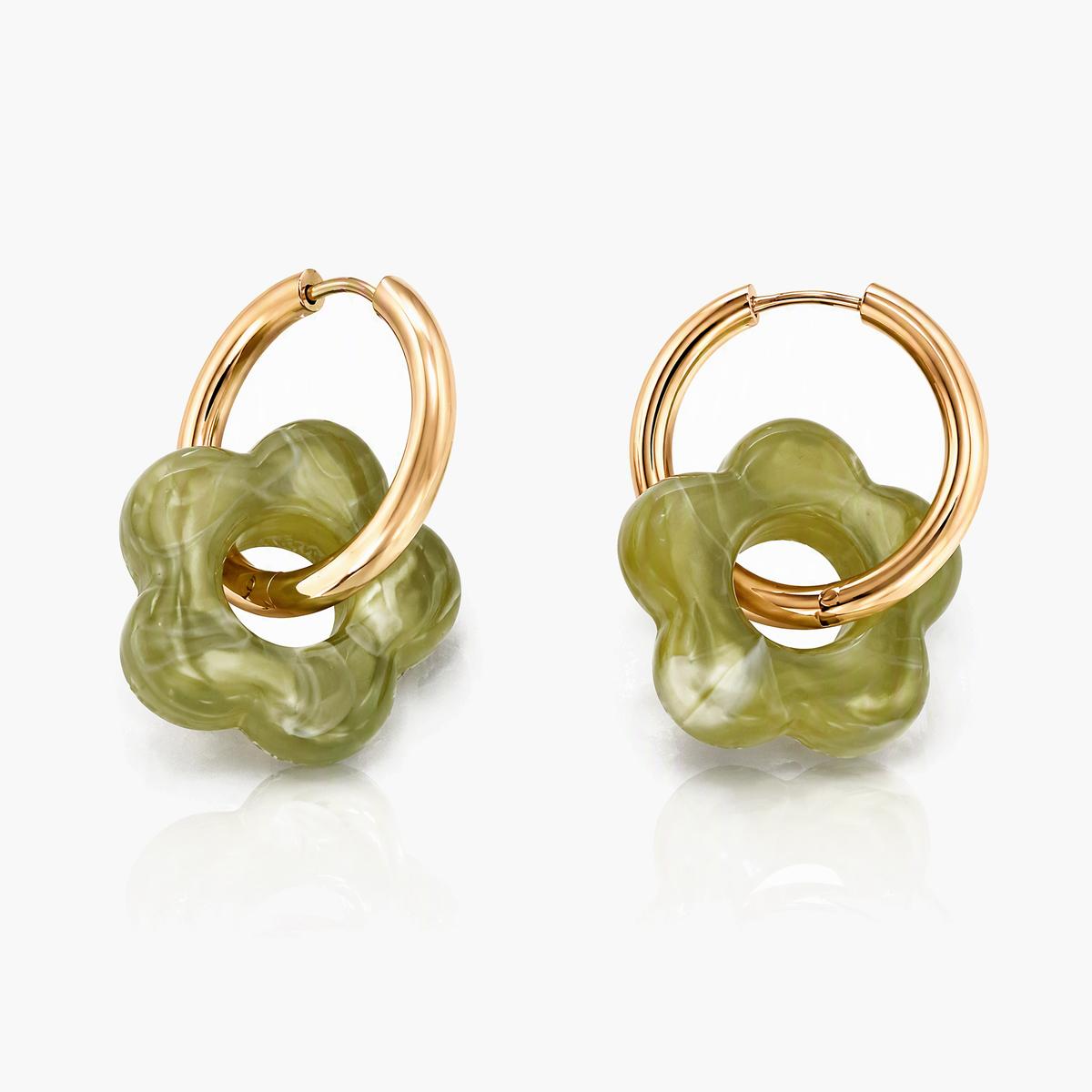 Cute Flower Hoop Earrings