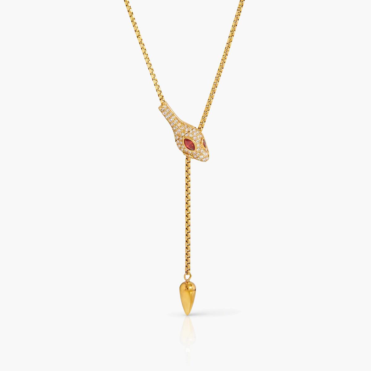 Dainty Single Stone Lariat Necklace