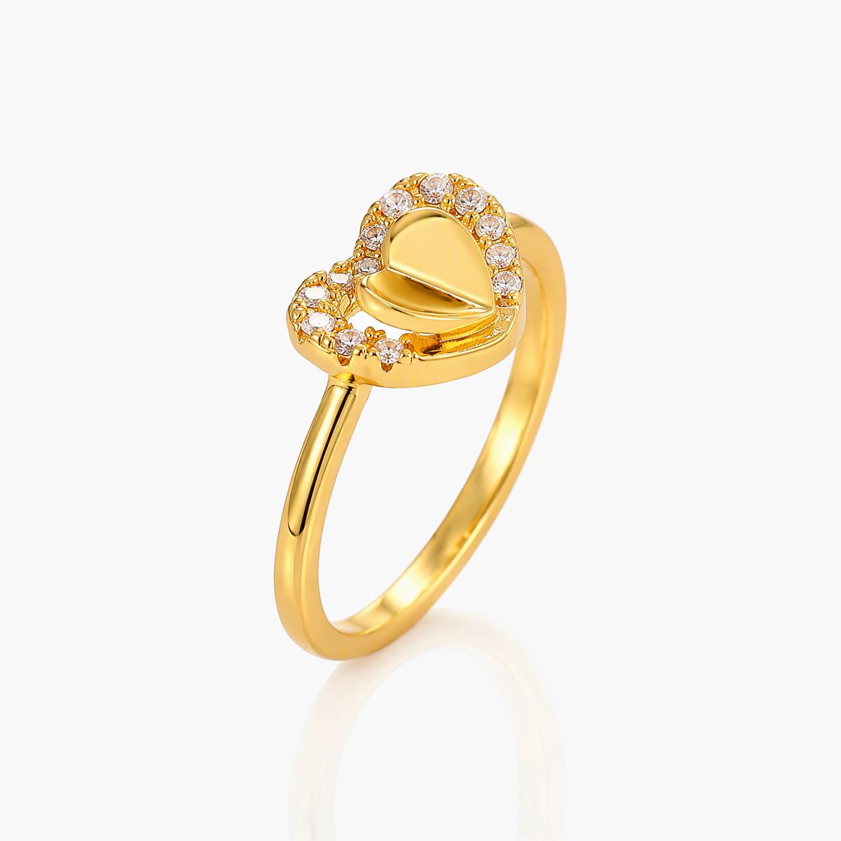 Elegant Flower & Heart Ring