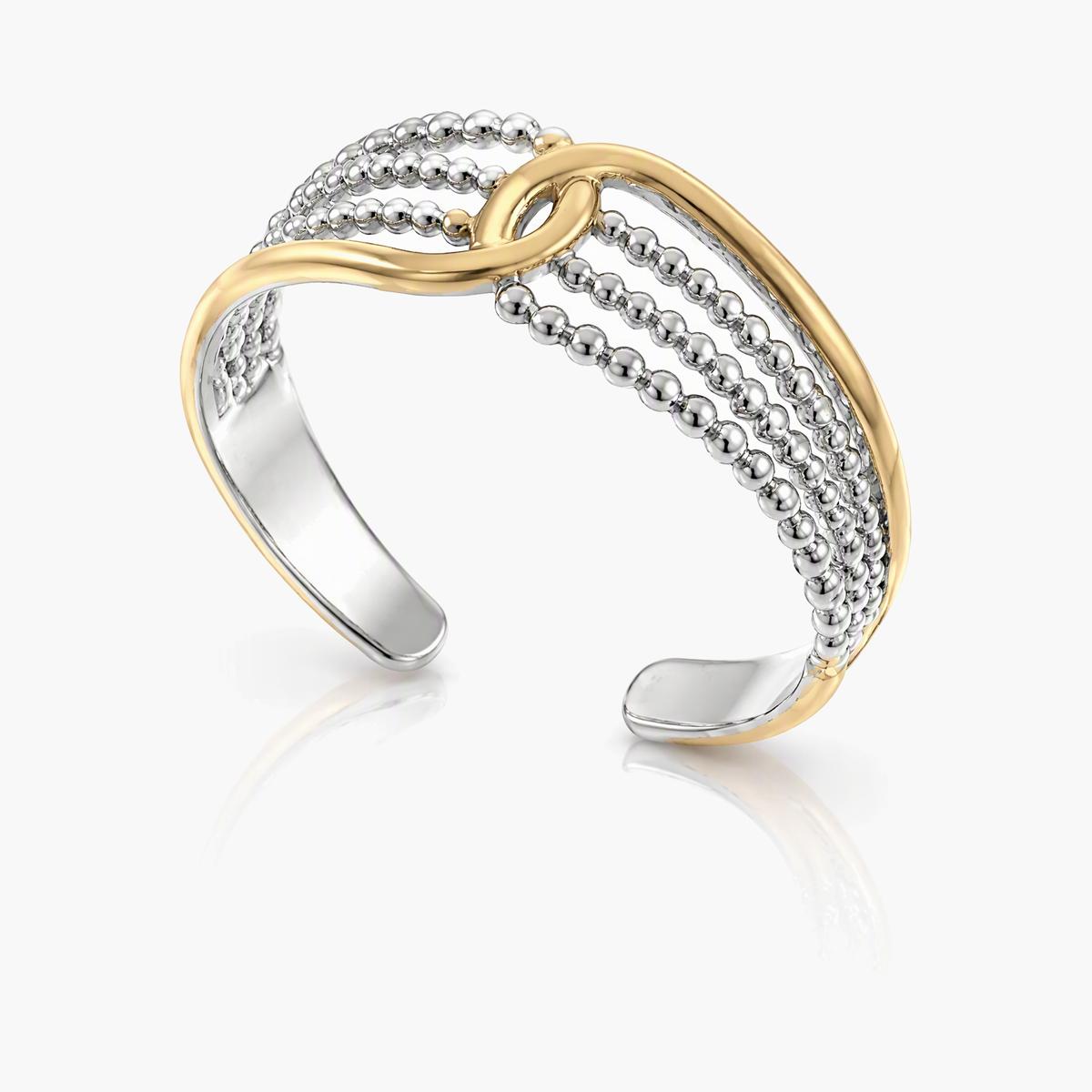 Sphere Bead Open Cuff Ring