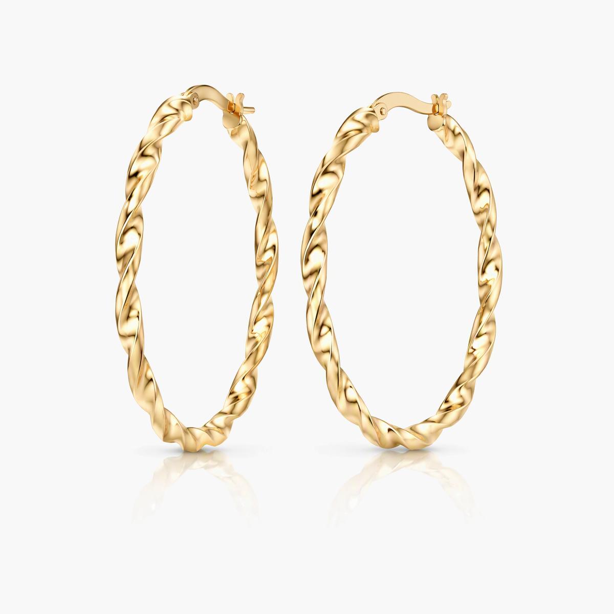 Twisted Band Hoop Earrings